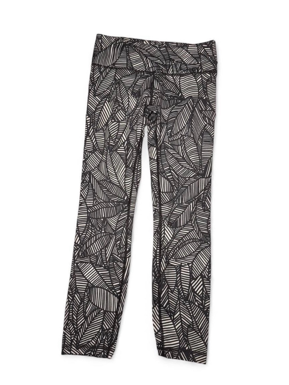 lululemon athletica Black & White Leaf-Print Women Leggings